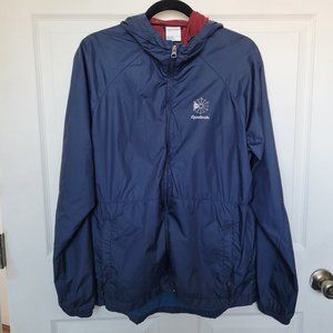 Reebok Windbreaker Jacket In Blue/navy with red/maroon mesh lining Men Medium